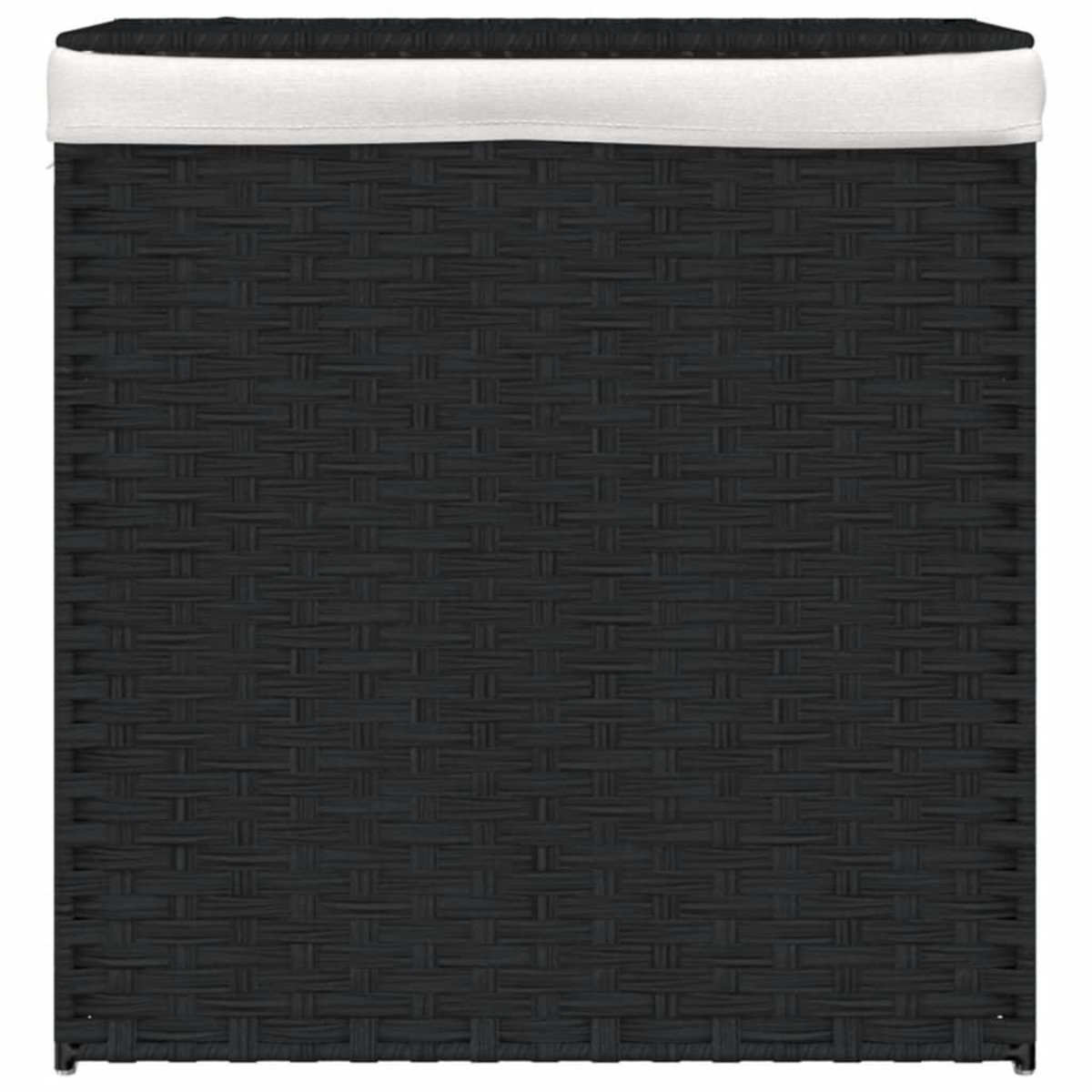 VIDAXL Panier a linge avec 2 sections noir 53x35x57 cm resine tressee