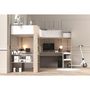 Voir la diapositive 4 : PARISOT Lit double mezzanine combiné enfant ALEXANDRA avec 2 bureaux et rangements - 2x90x200 cm - Blanc/Chene - Sommiers inclus - PARI