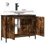 Voir la diapositive 4 : VIDAXL Armoire lavabo de salle de bain chene fume 80x30x60 cm