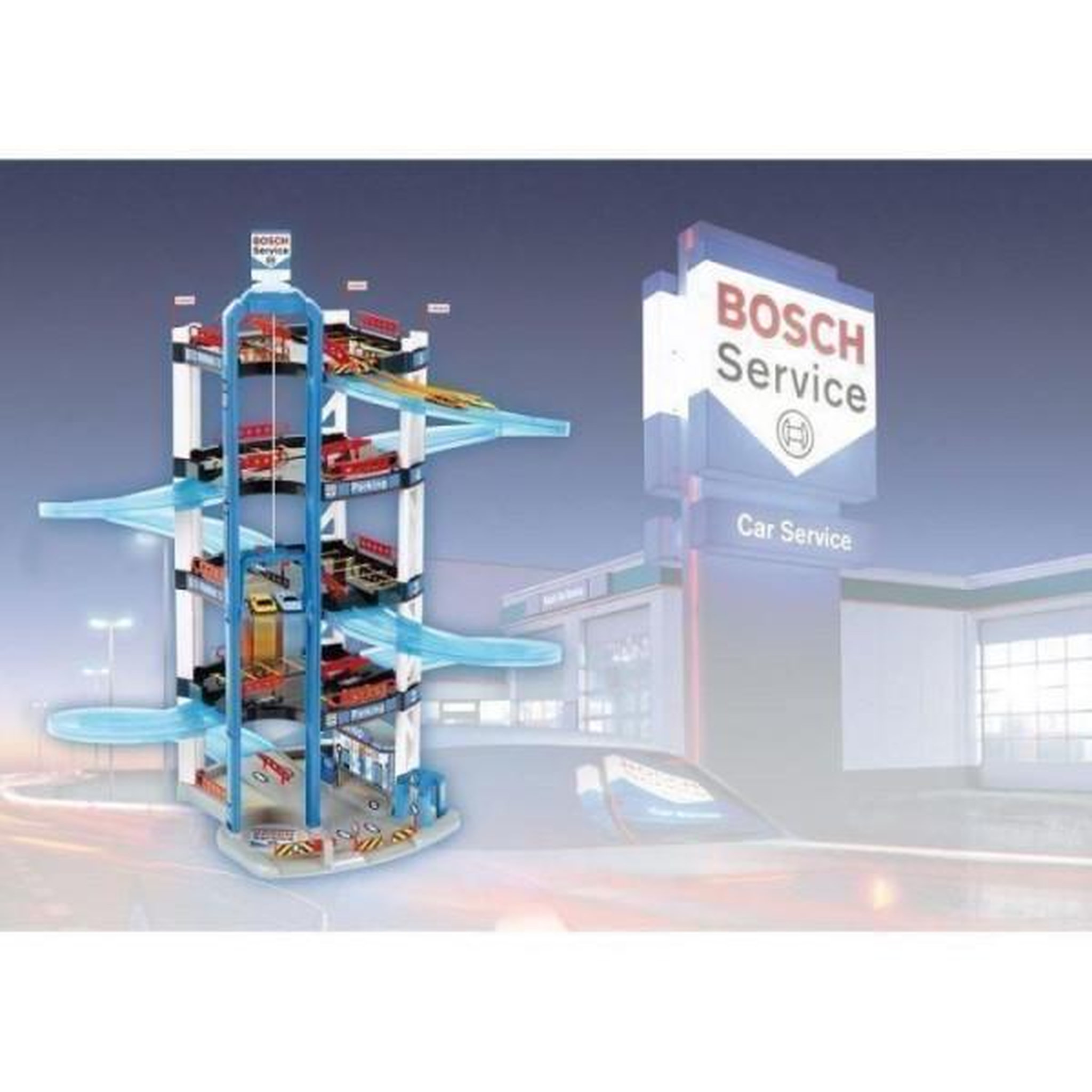 Voir la diapositive 4 : BOSCH Garage bosch 5 niveaux - klein - ascenseur, station-service et station de lavage - 2 petites voitures incluses