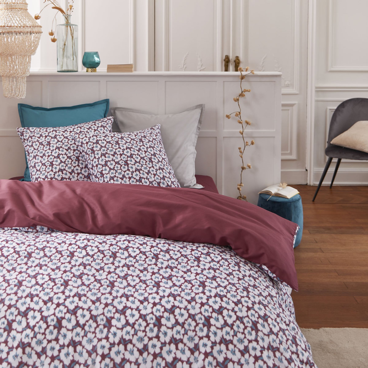 Calla Angel HM-3R0D-ZNR5 Sauge Garden Couette De Luxe En Pur Coton Ivoire King Size