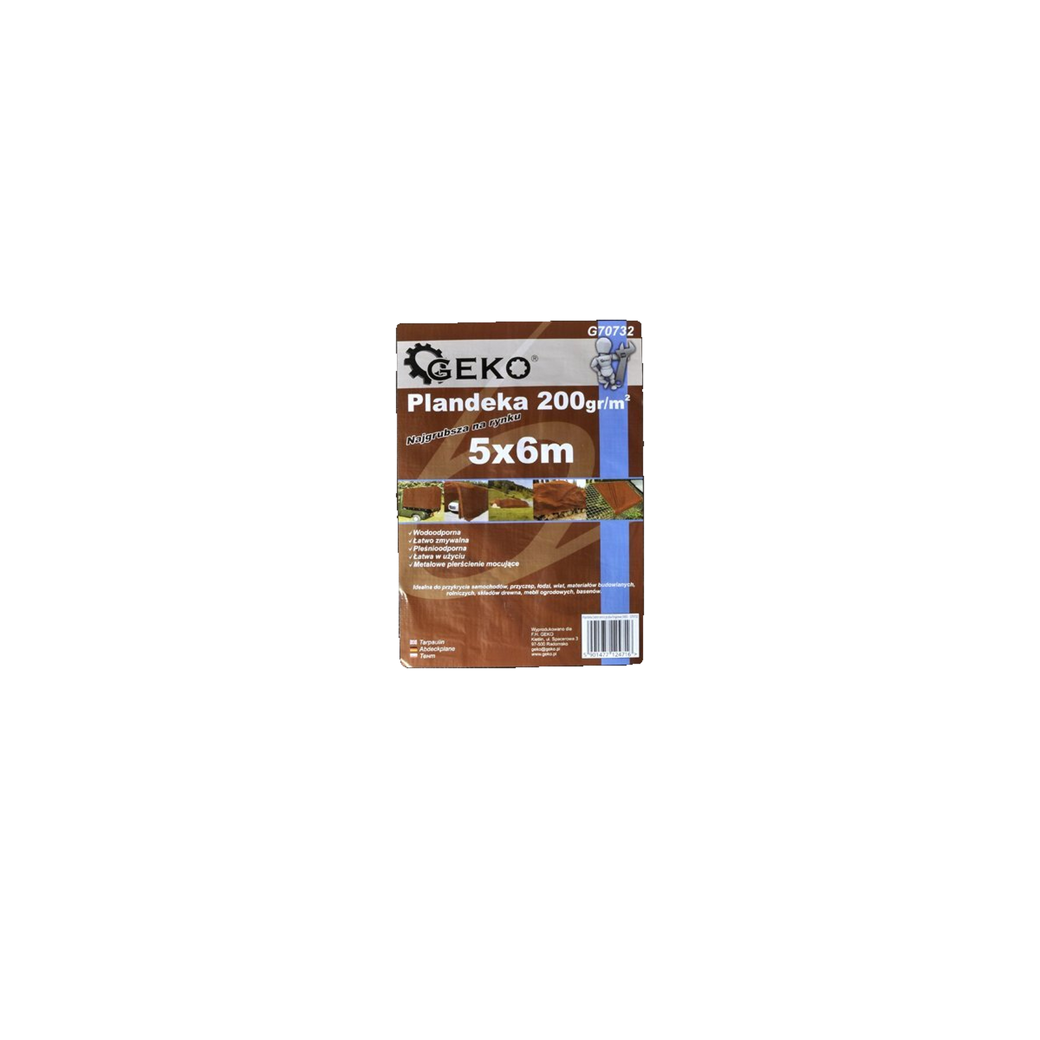 Voir la diapositive 3 : Gecko Bâche de protection Geko extra thick tarpaulin couleur brune