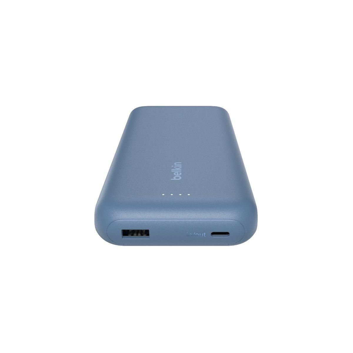 Belkin Batterie externe 20000 mAh avec cable USB-C intégre bleu