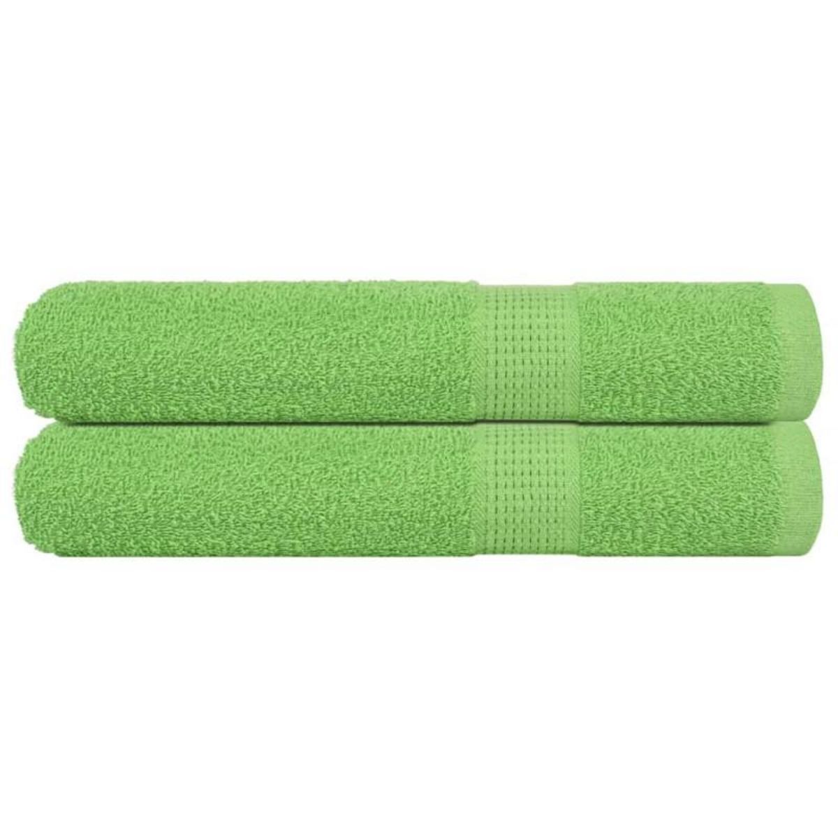 VIDAXL Serviettes de sauna 2 pcs vert pomme 80x200 cm 100% coton