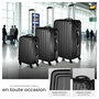Voir la diapositive 3 : tectake Set de valises trolley rigides 3 parties, en plastique ABS robuste noir
