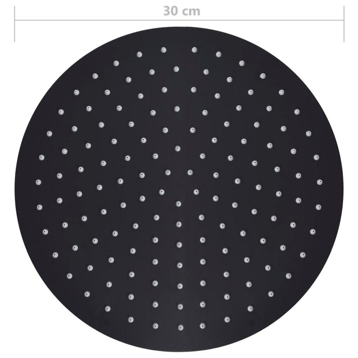 VIDAXL Pomme de douche pluie Acier inoxydable 30 cm Ronde Noir