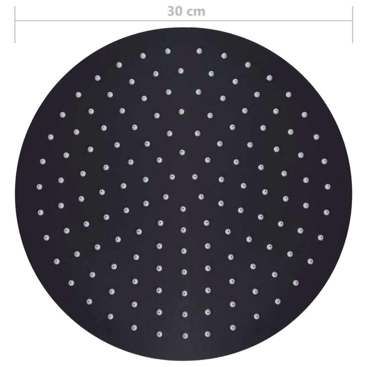 VIDAXL Pomme de douche pluie Acier inoxydable 30 cm Ronde Noir