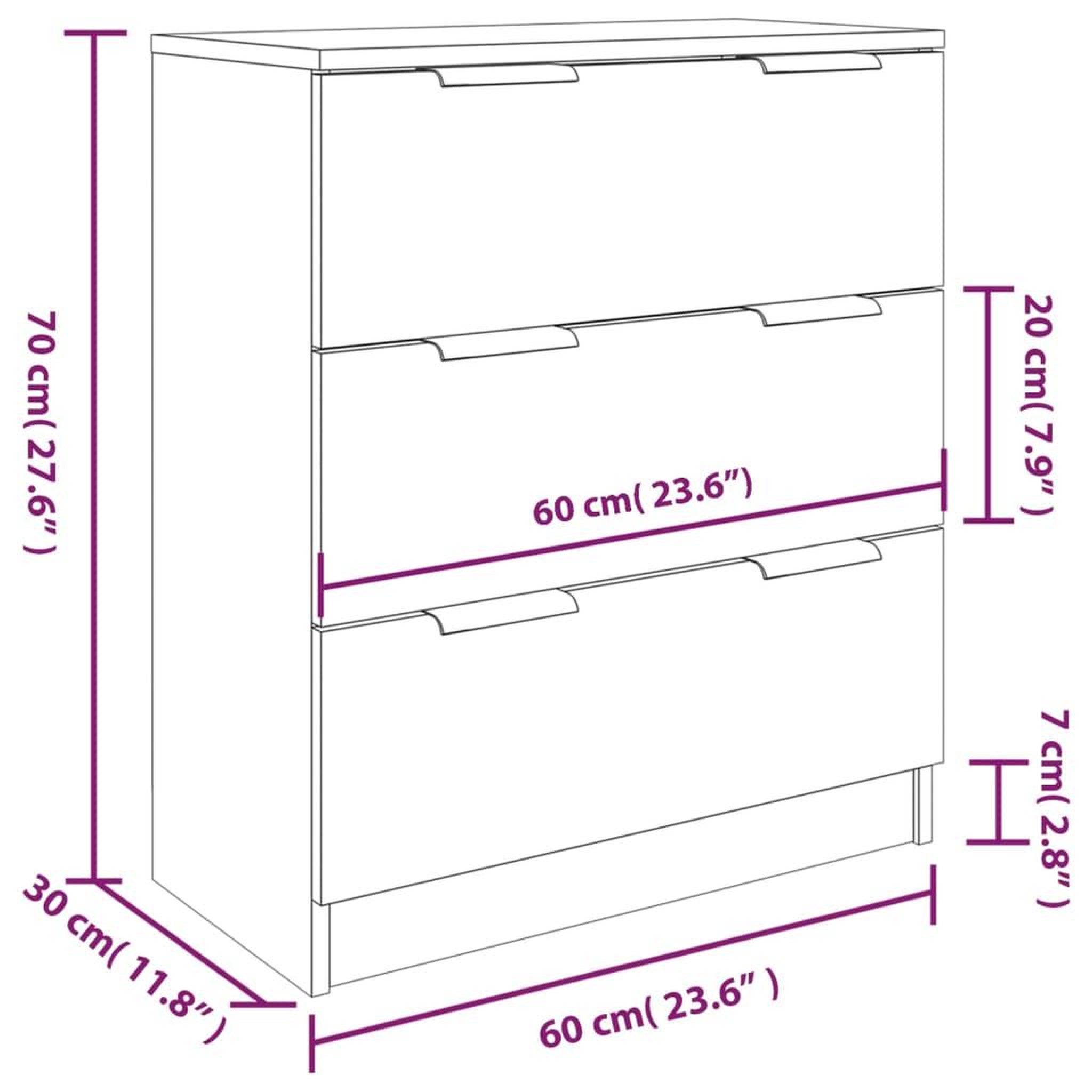 Voir la diapositive 6 : VIDAXL Buffets 3 pcs Chene sonoma Bois d'ingenierie
