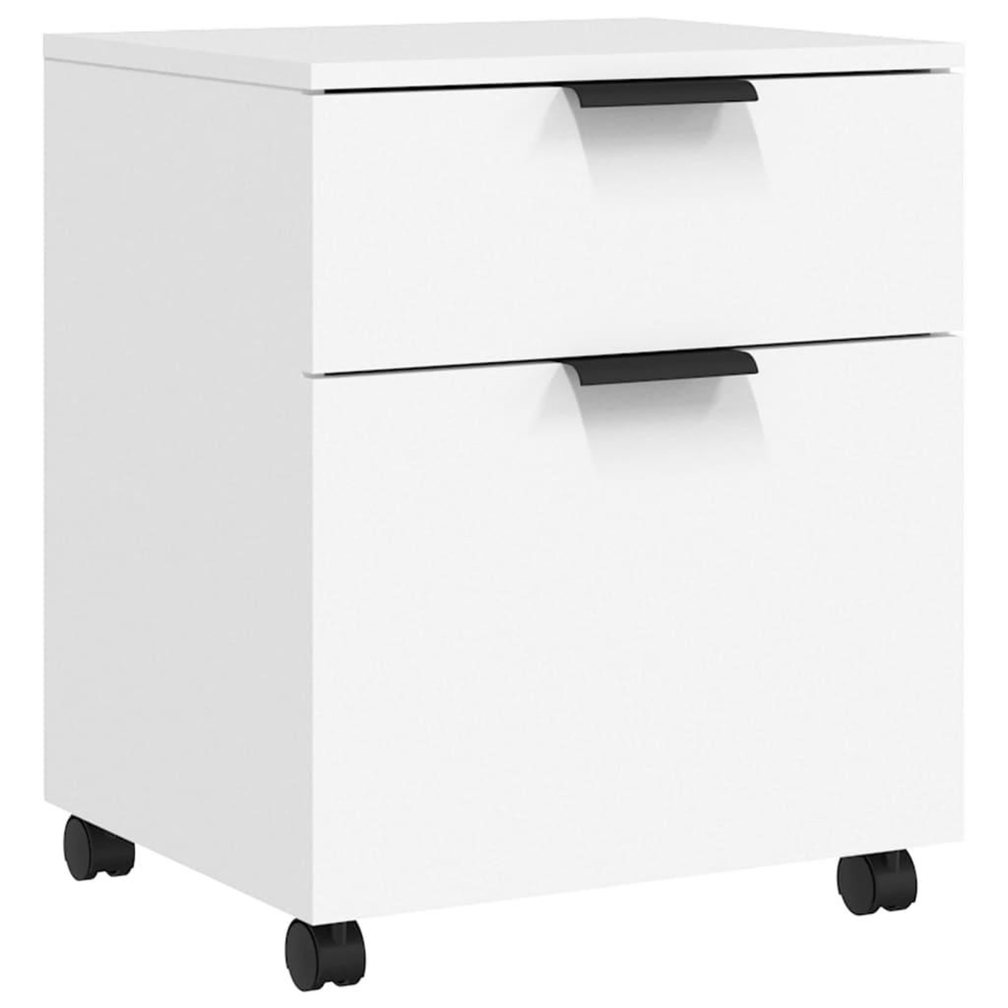 Voir la diapositive 2 : VIDAXL Classeur mobile avec roues Blanc 45x38x54 cm Bois d'ingenierie