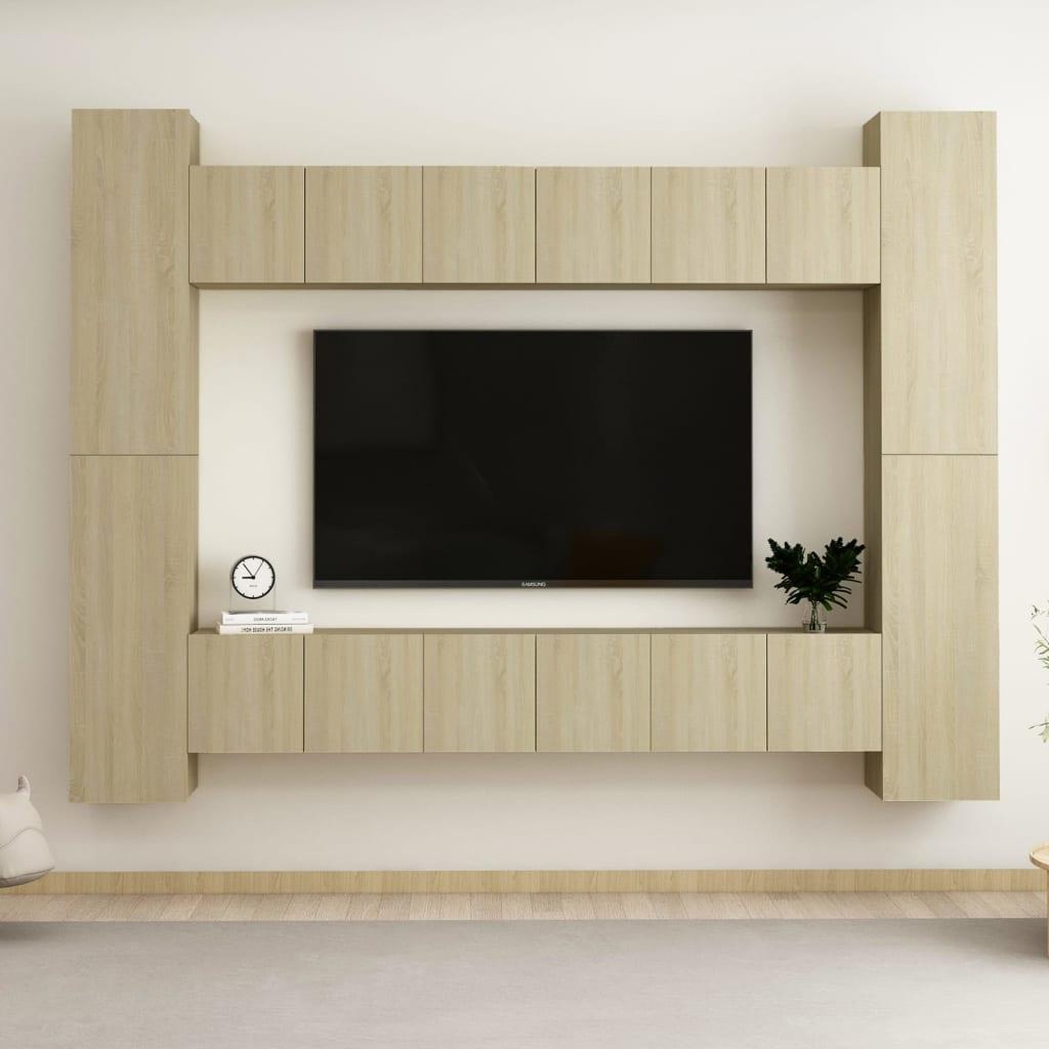 Voir la diapositive 1 : VIDAXL Ensemble de meubles TV 10 pcs Chene sonoma Bois d'ingenierie