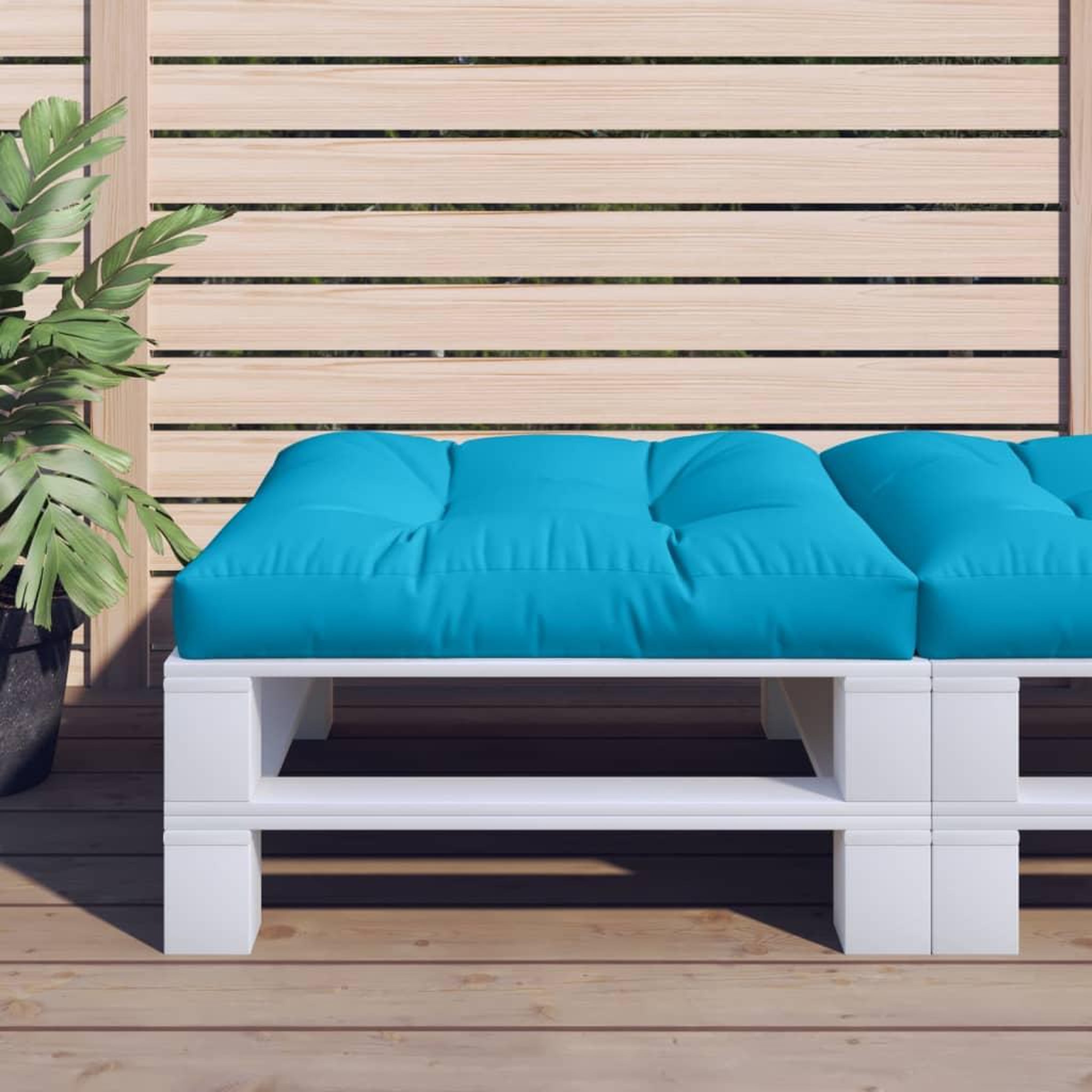 VIDAXL Coussin de palette bleu 80x80x12 cm tissu