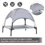 Voir la diapositive 3 : PAWHUT Lit pour chien chat sur pieds lit de camp lit surélevé rafraîchissant velum anti-UV Oxford micro-perforé parasol et sac de transport inclus dim. 61L x 46l x 61H cm gris noir
