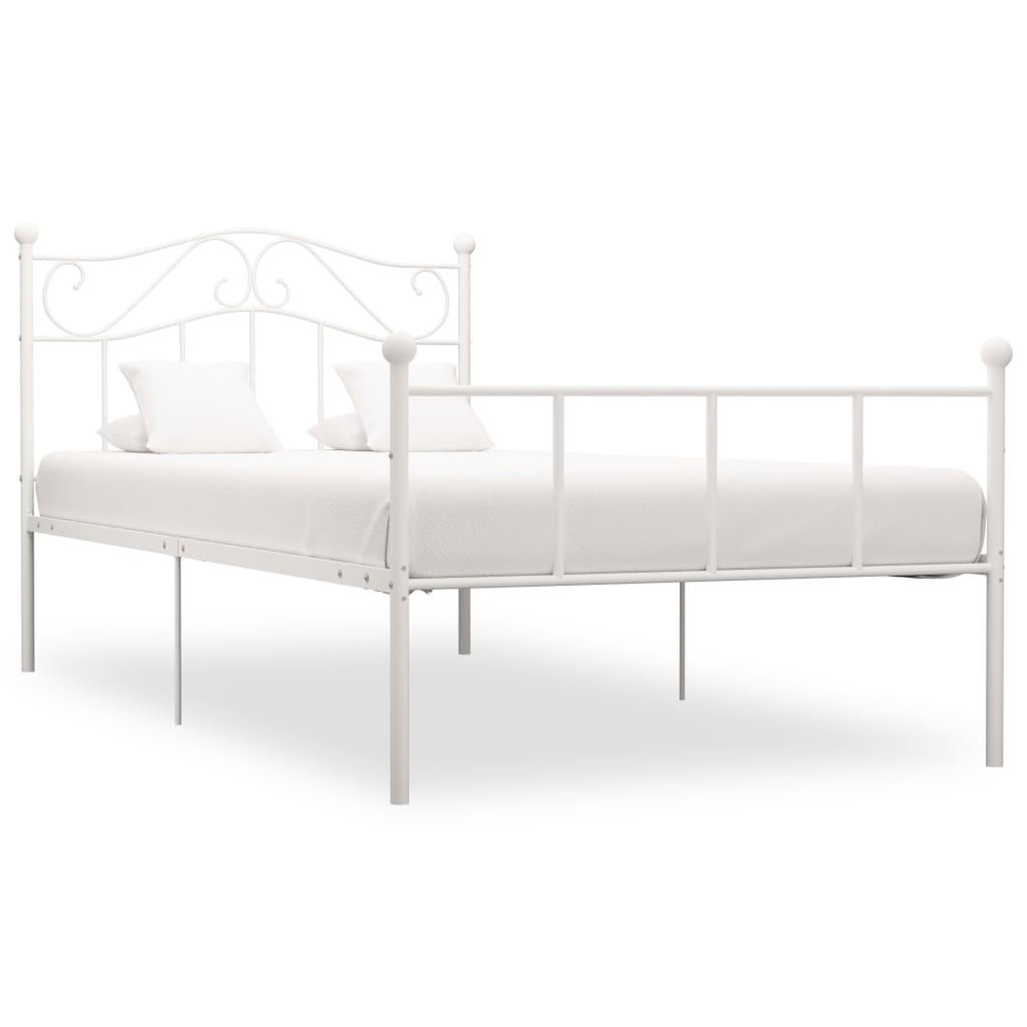 Voir la diapositive 1 : VIDAXL Cadre de lit Blanc Metal 90 x 200 cm