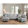 Voir la diapositive 2 : LISA DESIGN Rune - canapé panoramique - avec pouf d'appoint - 7 places - style scandinave - droit