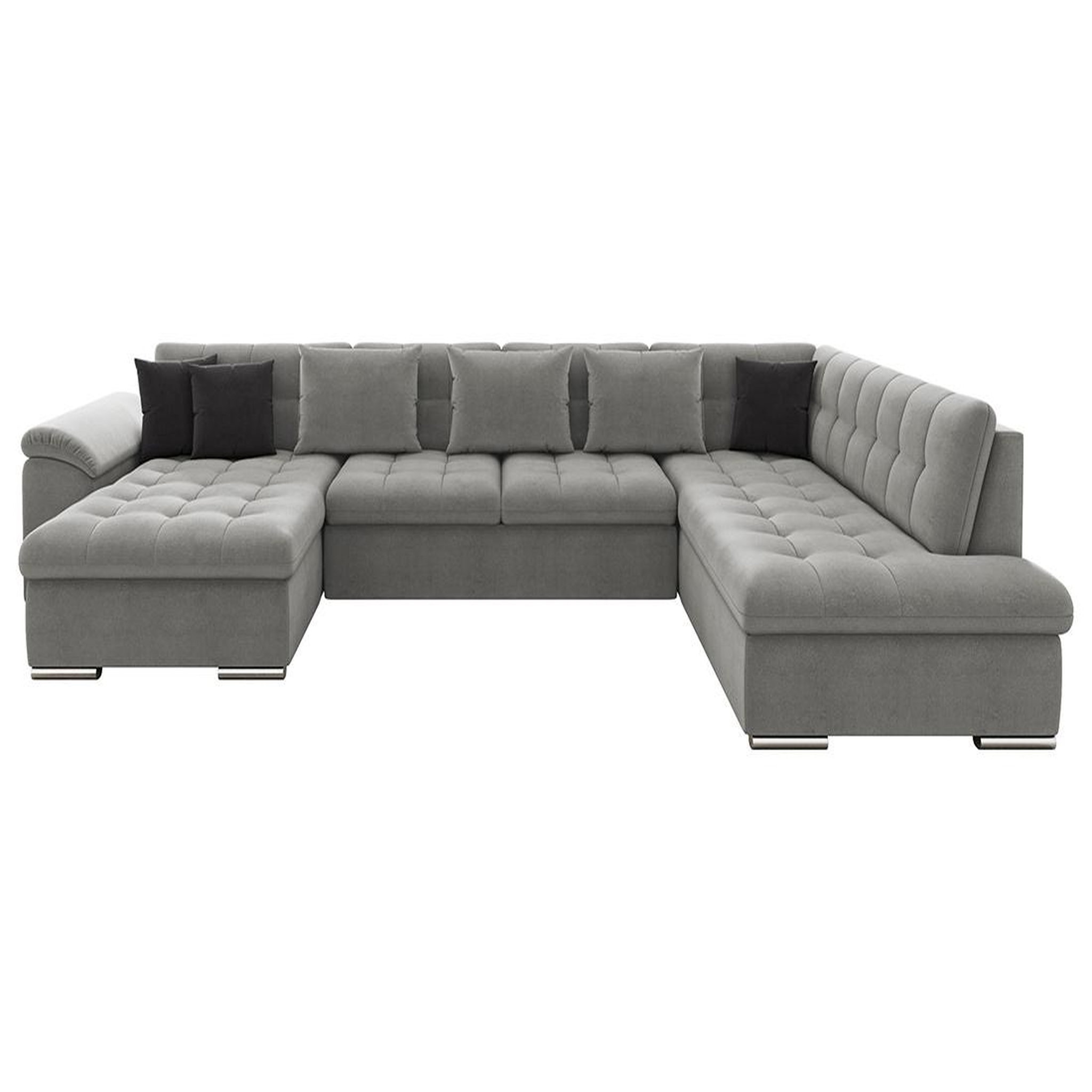 Voir la diapositive 3 : BEST MOBILIER Chuck - canapé panoramique d'angle droit xxl - convertible avec coffre - 7 places