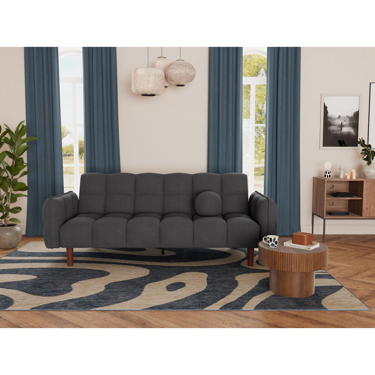 BEST MOBILIER Adam - canapé convertible clic-clac 2 places en tissu texturé