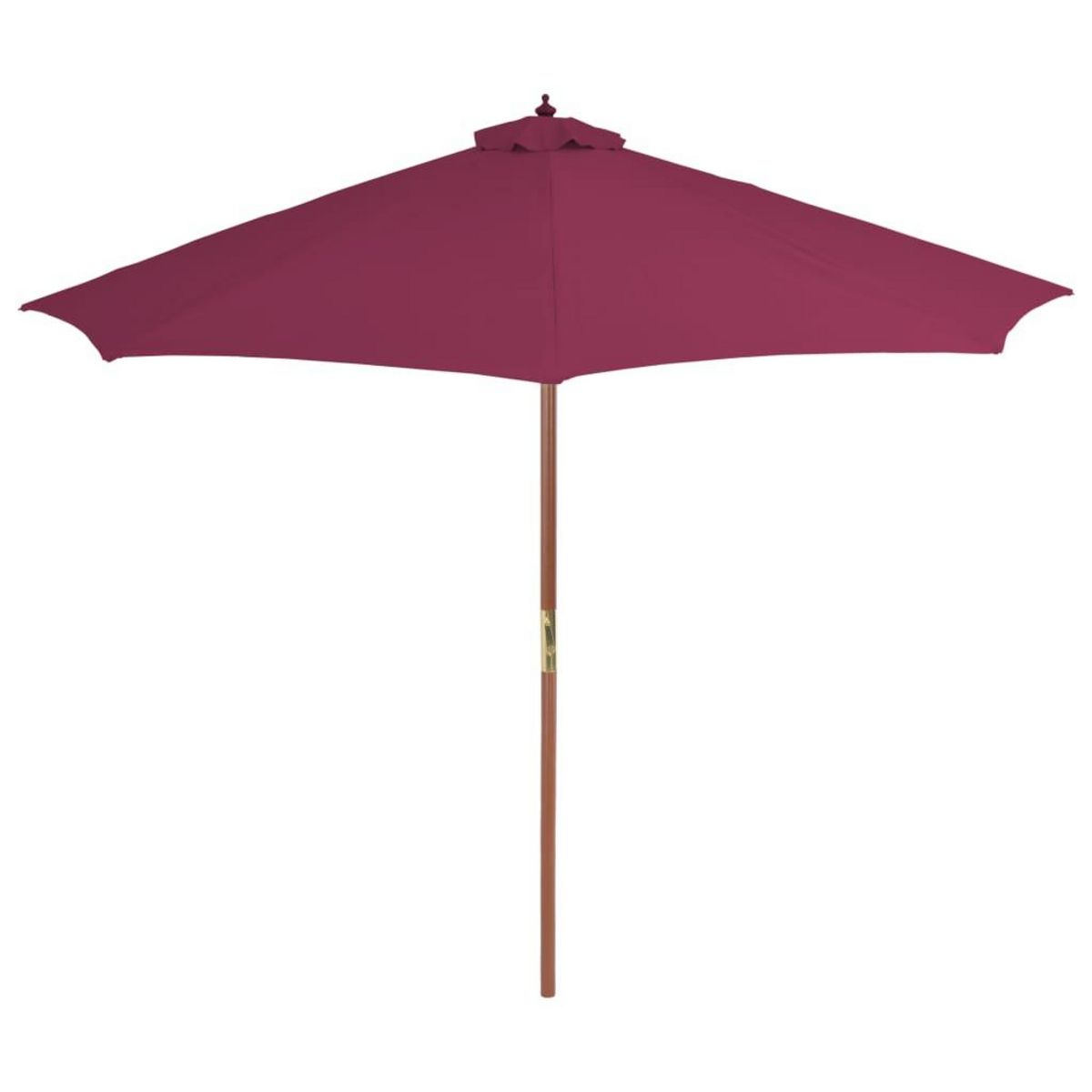 VIDAXL Parasol d'exterieur avec mat en bois 300 cm rouge bordeaux
