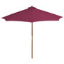 Voir la diapositive 2 : VIDAXL Parasol d'exterieur avec mat en bois 300 cm rouge bordeaux