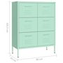 Voir la diapositive 6 : VIDAXL Armoire a tiroirs Vert menthe 80x35x101,5 cm Acier