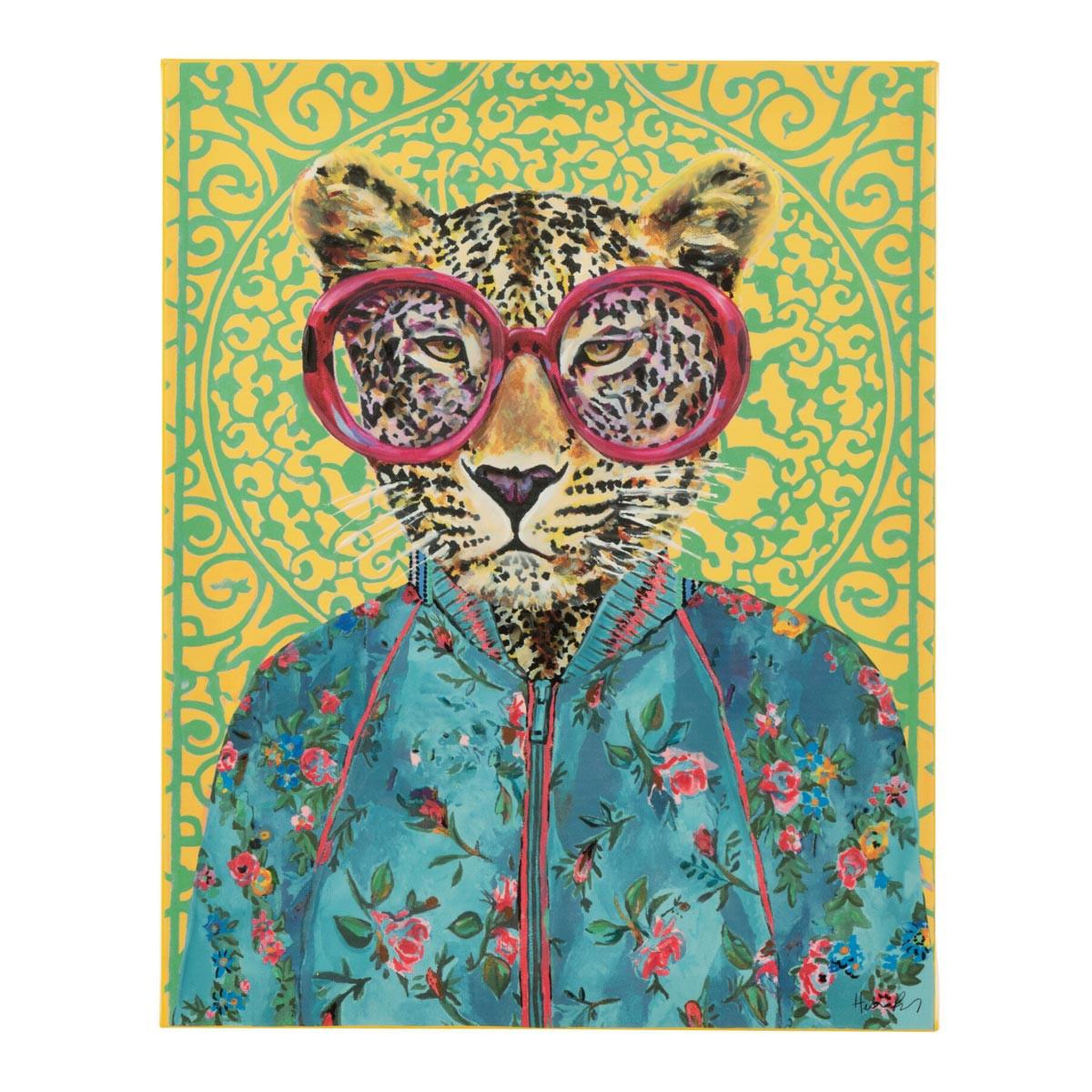 J-LINE Toile déco tigre  popart  40x50cm multicolore