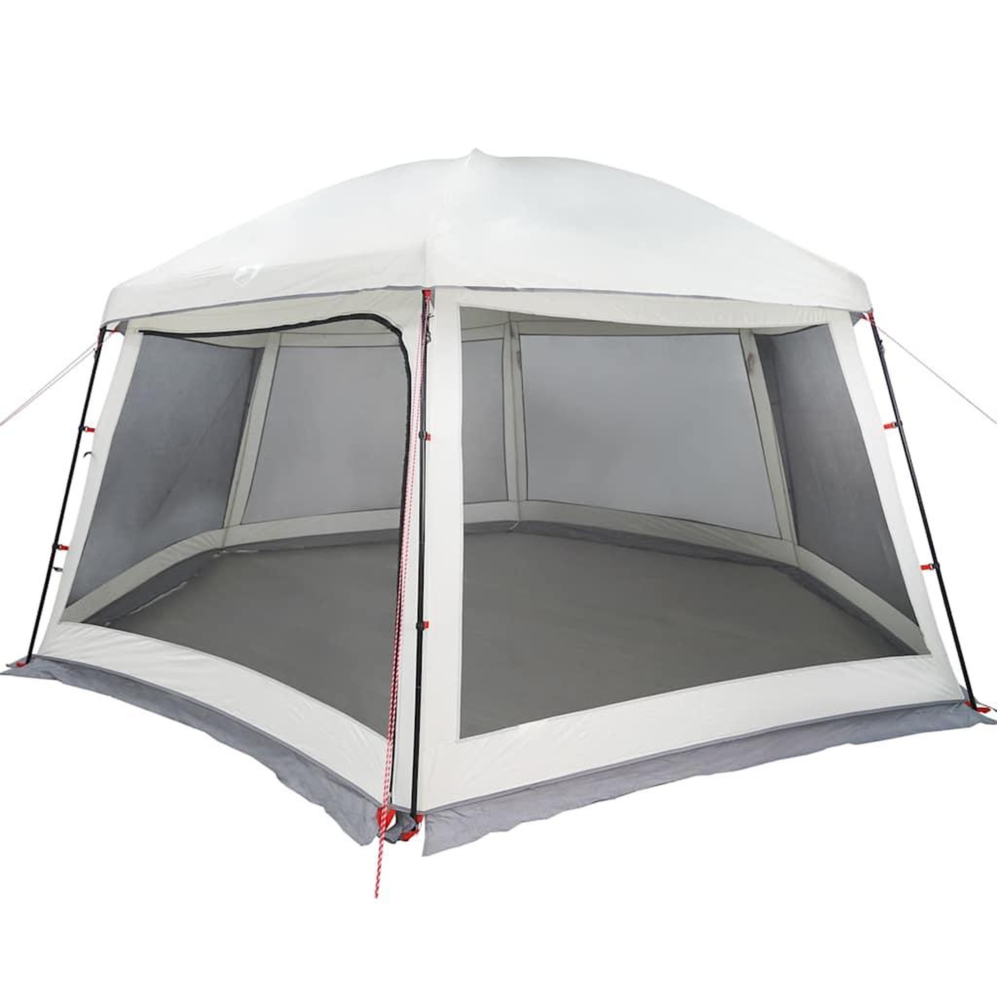 Voir la diapositive 3 : VIDAXL Tente piscine toit amovible parois maille gris 512x458 cm