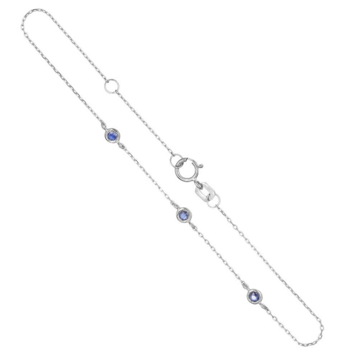 L'ATELIER D'AZUR Bracelet Or Blanc et Saphirs Bleus