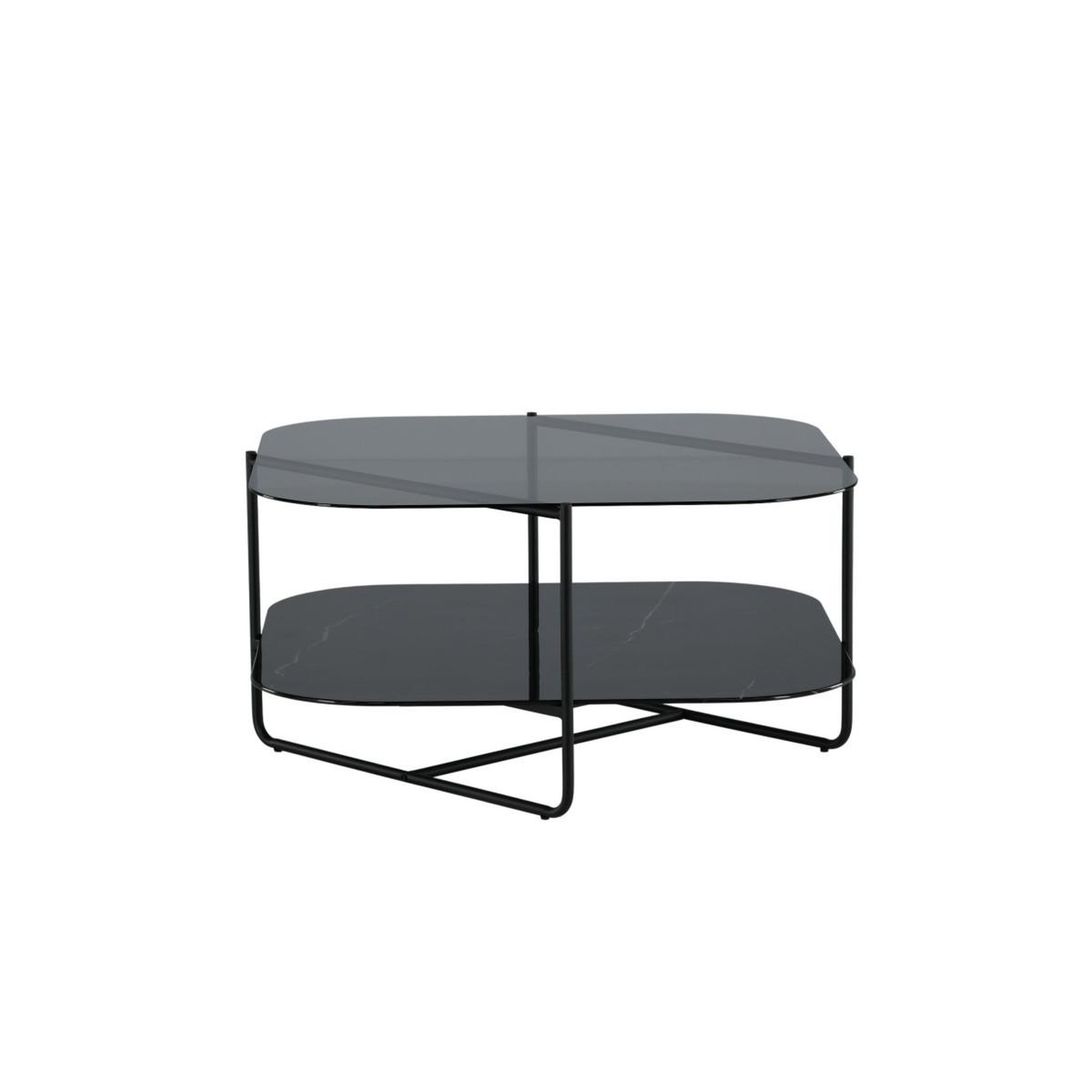 Voir la diapositive 2 : Paris Prix Table basse en verre  un-line  85cm noir