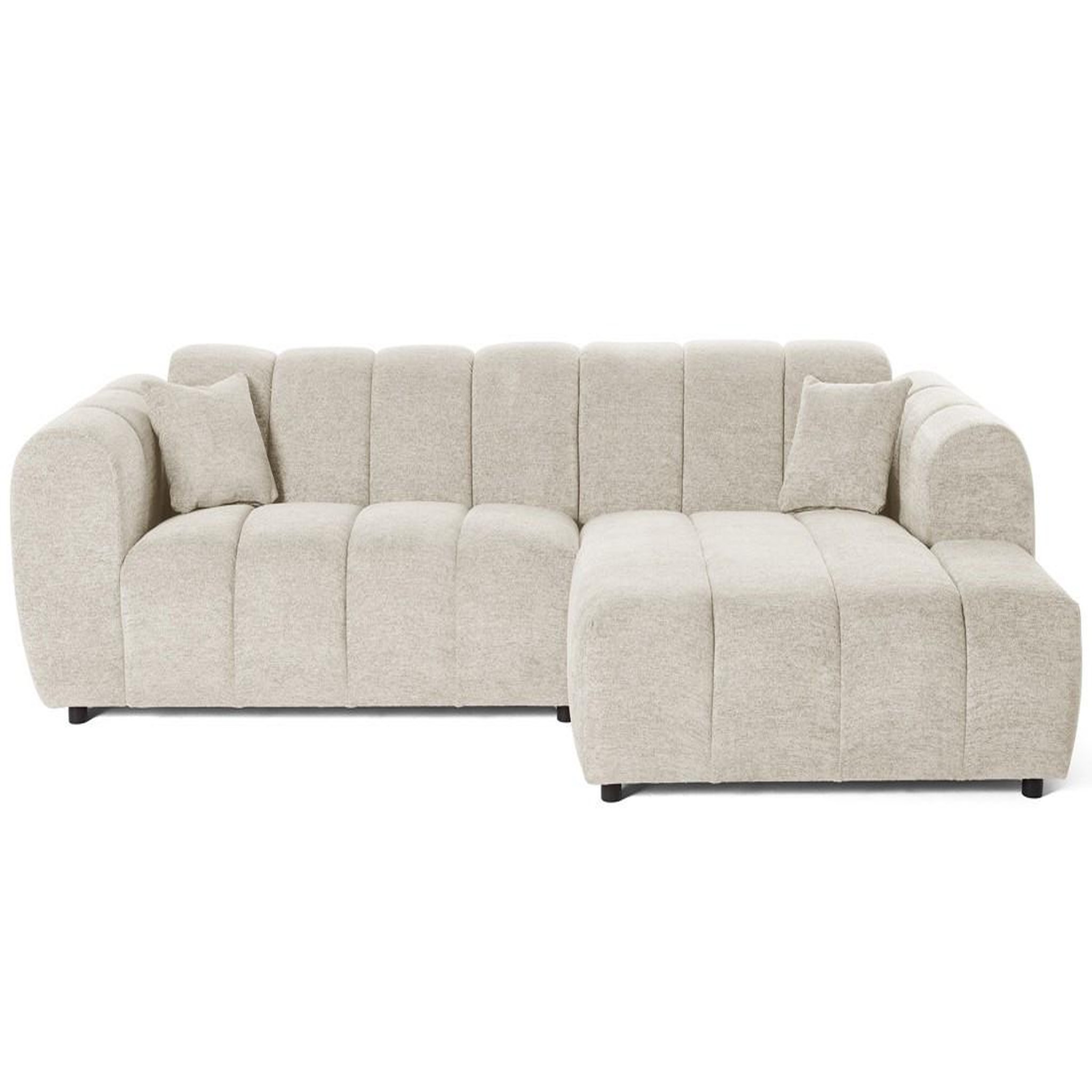 Voir la diapositive 1 : LISA DESIGN Curtis - canapé d'angle droit 4 places en tissu texturé