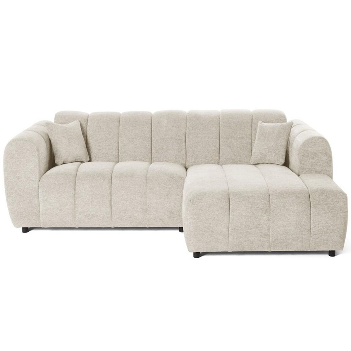 LISA DESIGN Curtis - canapé d'angle droit 4 places en tissu texturé