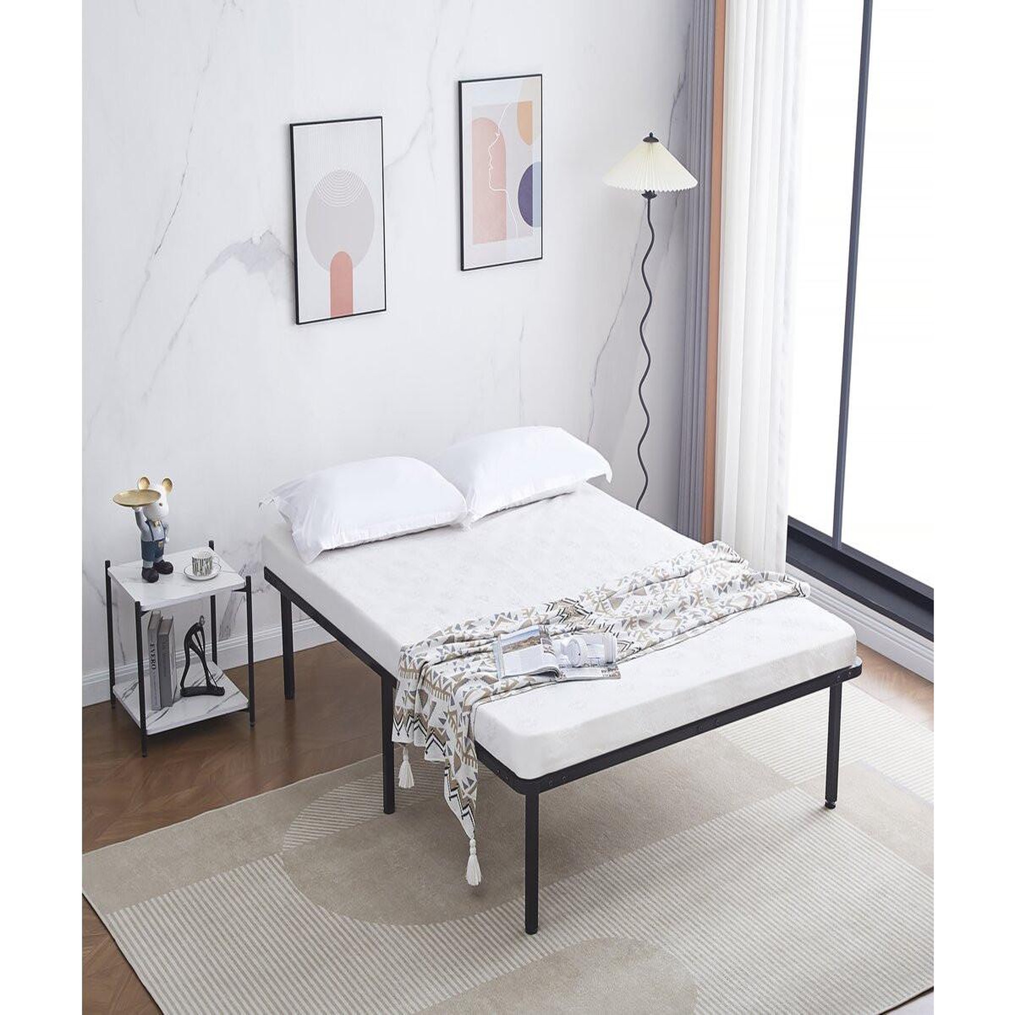 Voir la diapositive 2 : Habitat et Jardin Cadre à lattes + pieds pour matelas 140 x 190 cm - 26 lattes