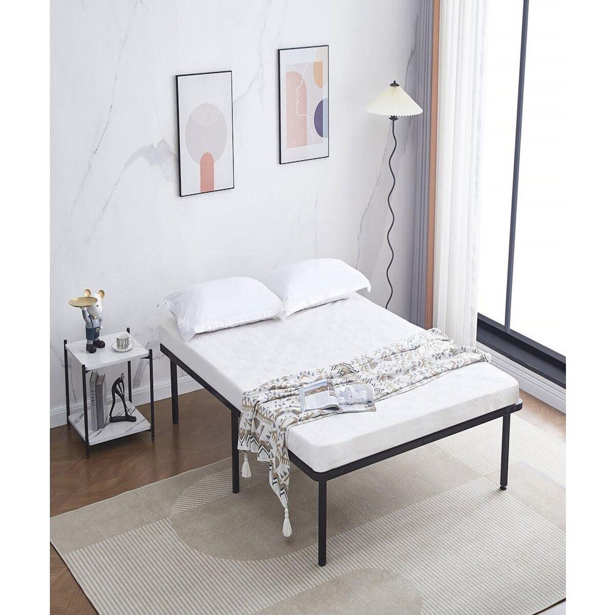 Habitat et Jardin Cadre à lattes + pieds pour matelas 140 x 190 cm - 26 lattes