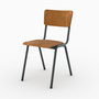 Voir la diapositive 6 : MAISON PAVANE Lot de 2 chaises écolier empilables en bois foncé-Clem