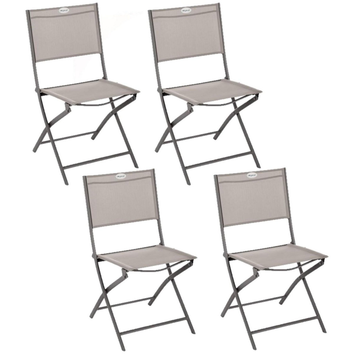 TOILINUX Lot de 4 Chaises de jardin pliables Modula