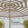 Voir la diapositive 5 : OUTSUNNY Parasol de jardin inclinable octogonal dim.2,7 x 2,4m manivelle métal effet bois tissu UPF 50+ gris taupe blanc