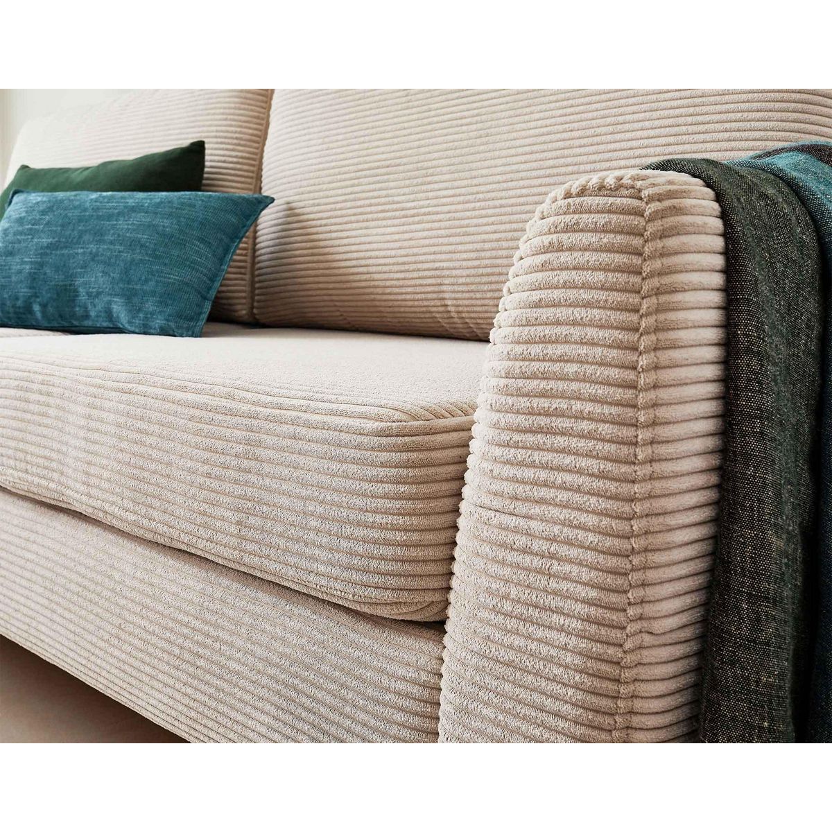 LISA DESIGN Dan - canapé 3 places - convertible avec coffre - en velours côtelé