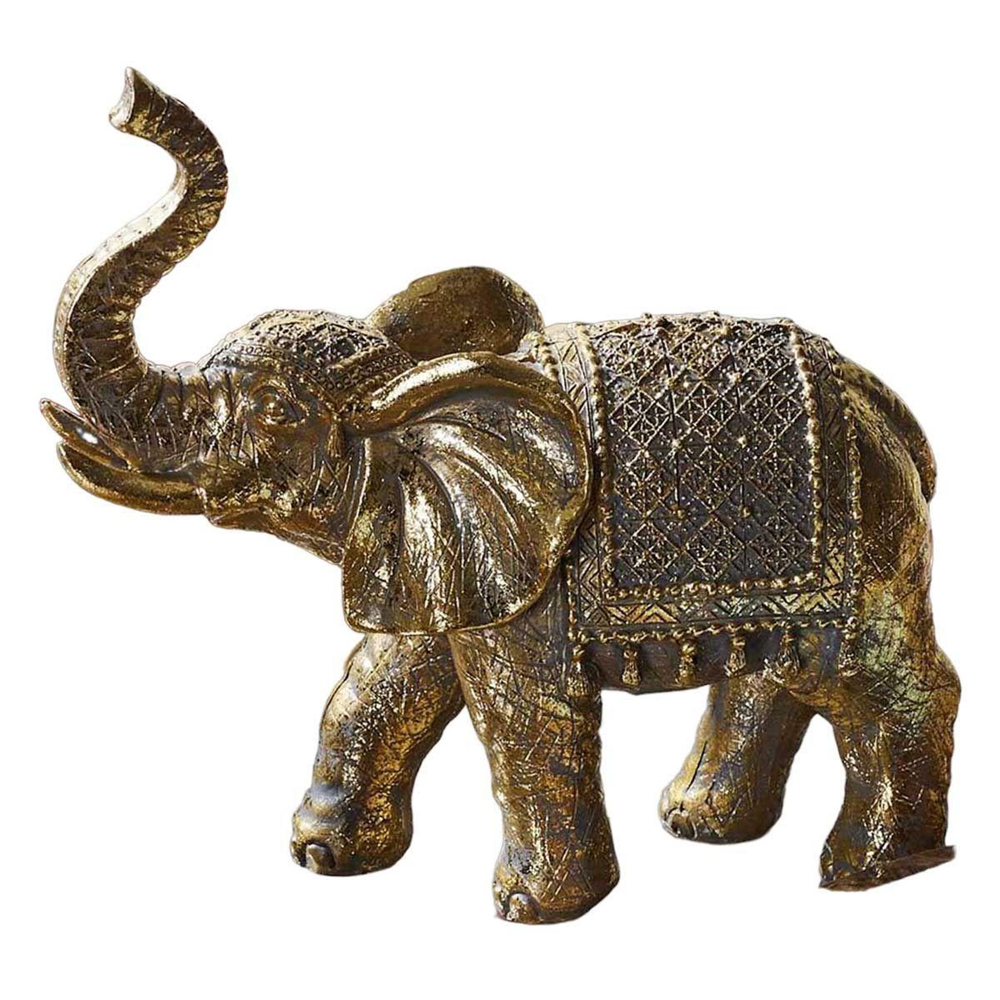 Voir la diapositive 1 : The Home Deco Factory Statuette Déco  Éléphant  21cm Doré