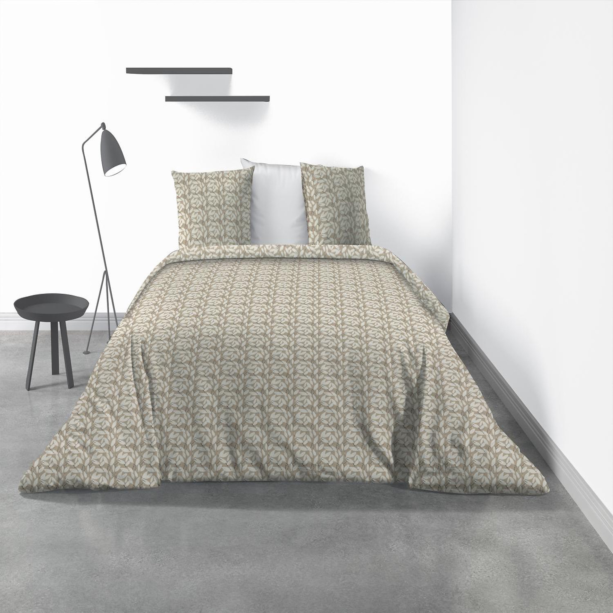Voir la diapositive 3 : Les Ateliers du Linge Parure housse de couette 100%polyester 60gsm, carmel