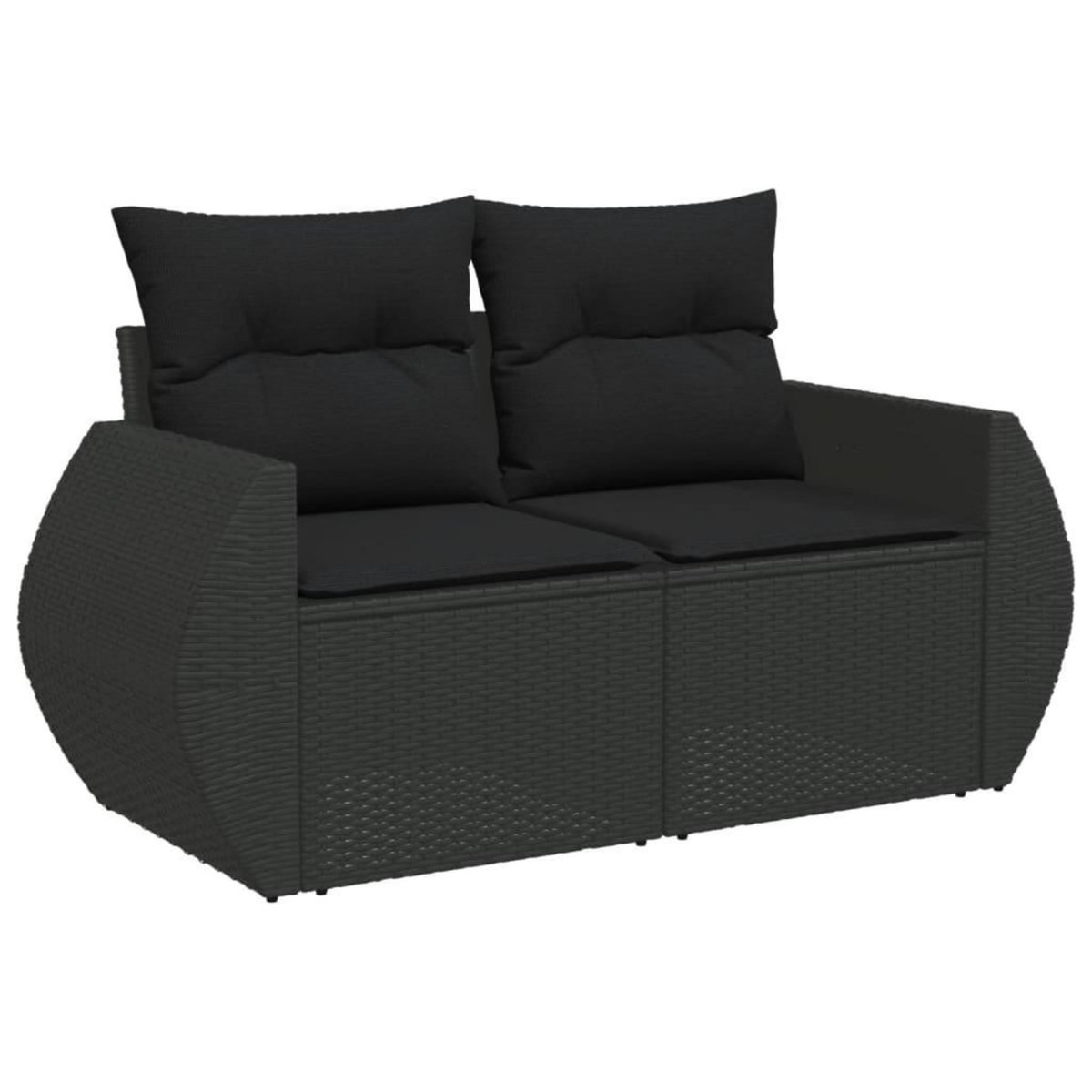 VIDAXL Salon de jardin 10 pcs avec coussins noir resine tressee