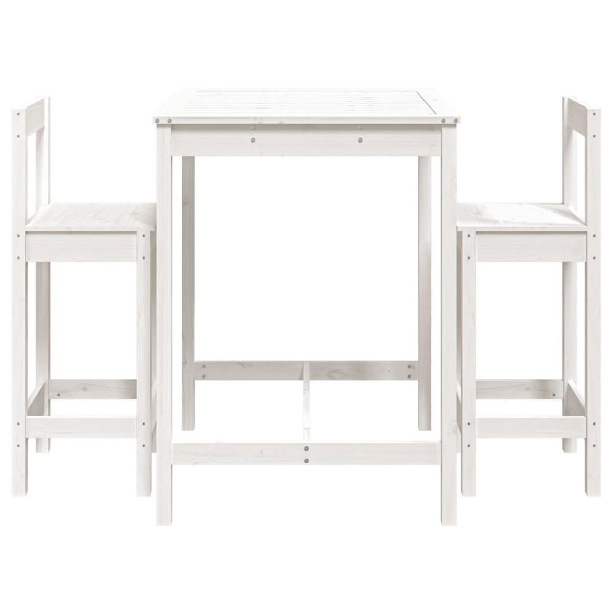 VIDAXL Ensemble de bar de jardin 3 pcs blanc bois de pin massif