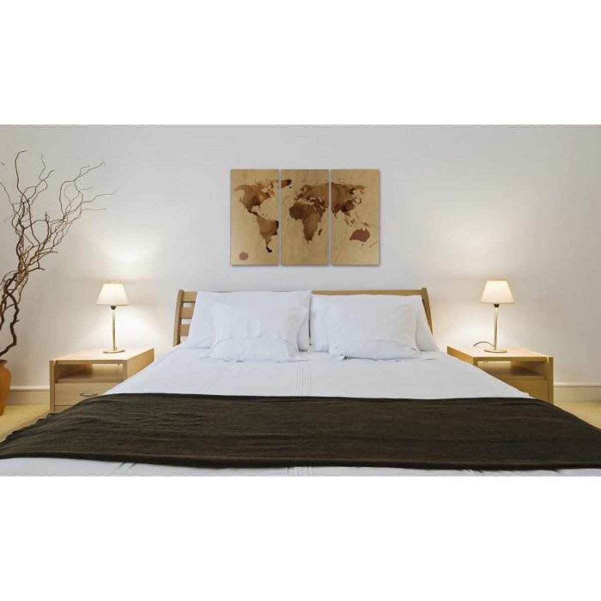 Paris Prix Tableau 3 Panneaux  Le Monde Peint avec du Café