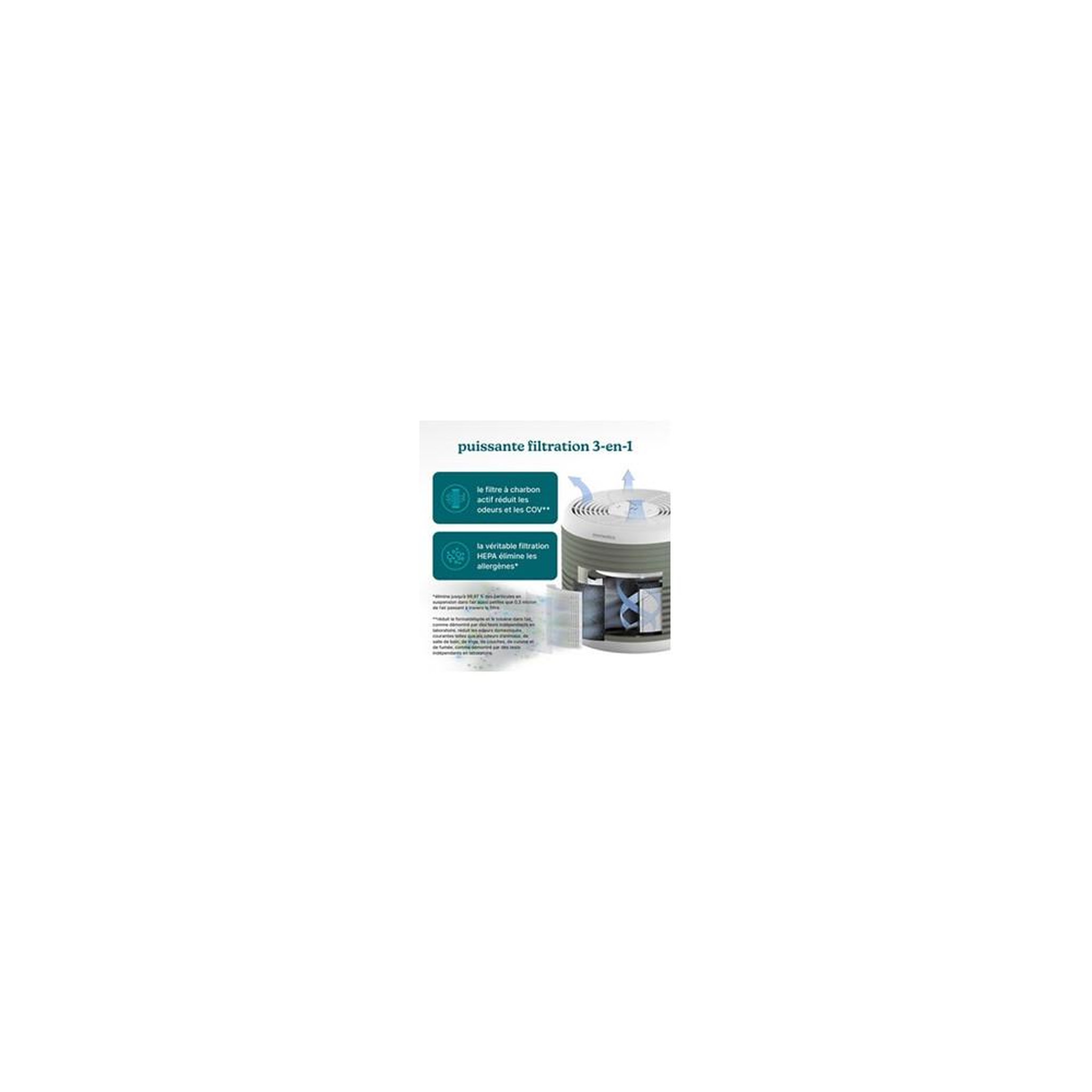 Voir la diapositive 3 : HOMEDICS Purificateur Homedics WhisperPure Comfort Vert