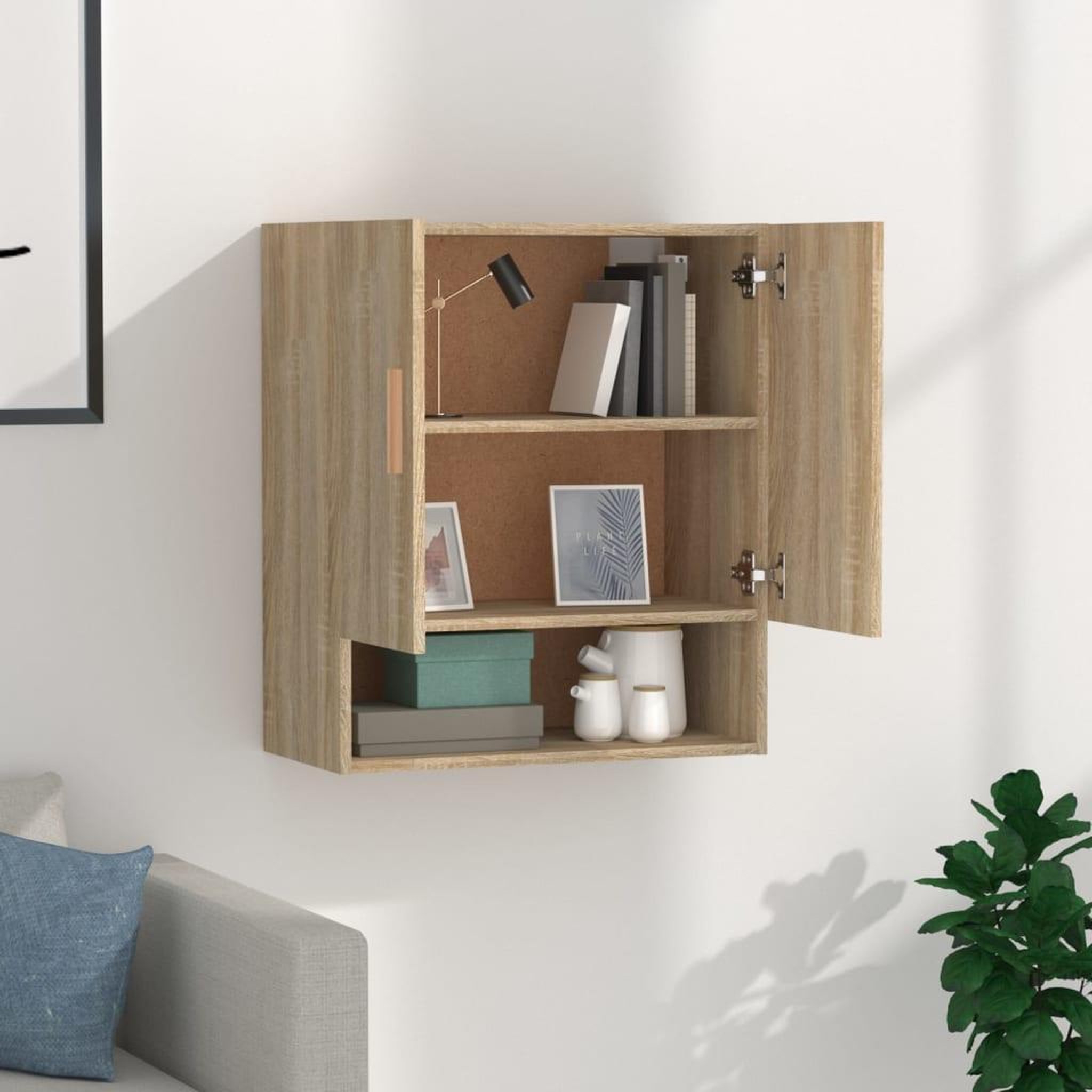 Voir la diapositive 3 : VIDAXL Armoire murale Chene sonoma 60x31x70 cm Bois d'ingenierie