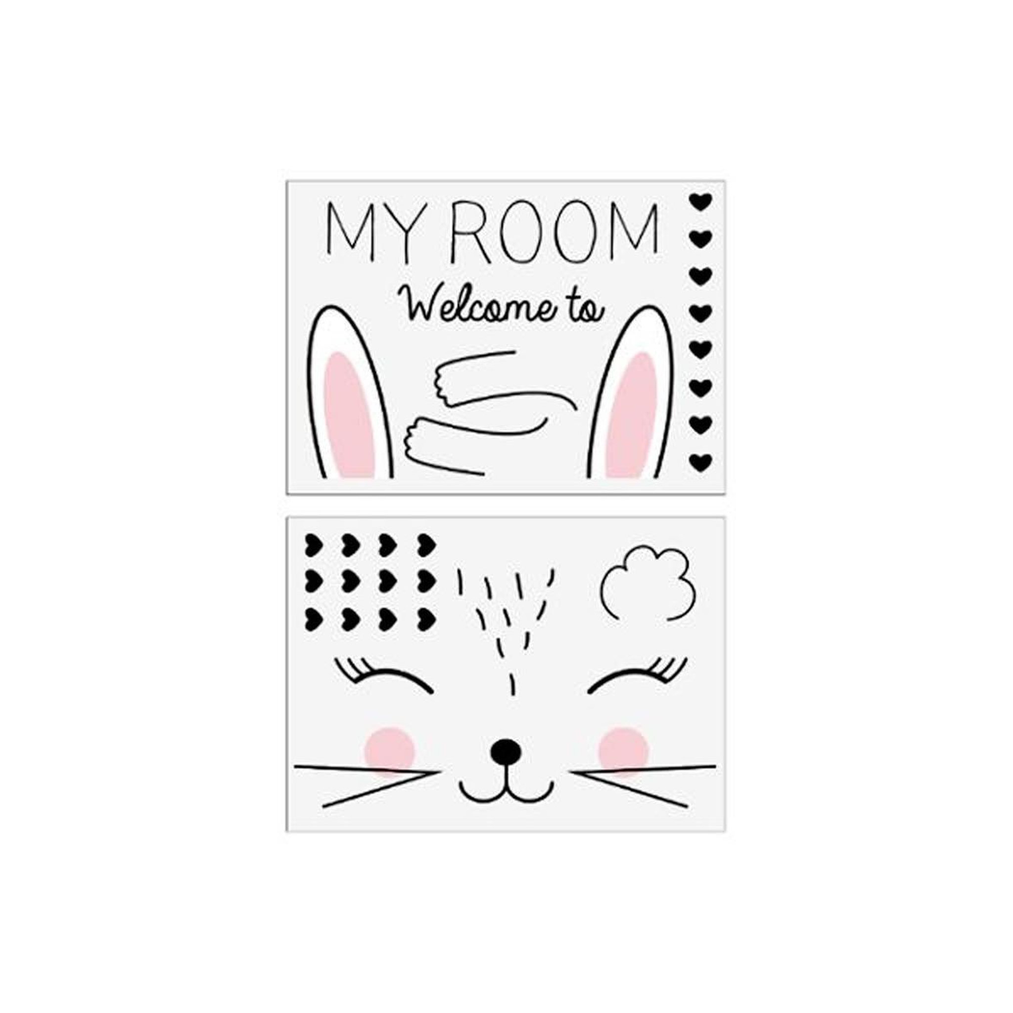 Stick'n Look Lot de 2 stickers kids  lapin  50x70cm noir