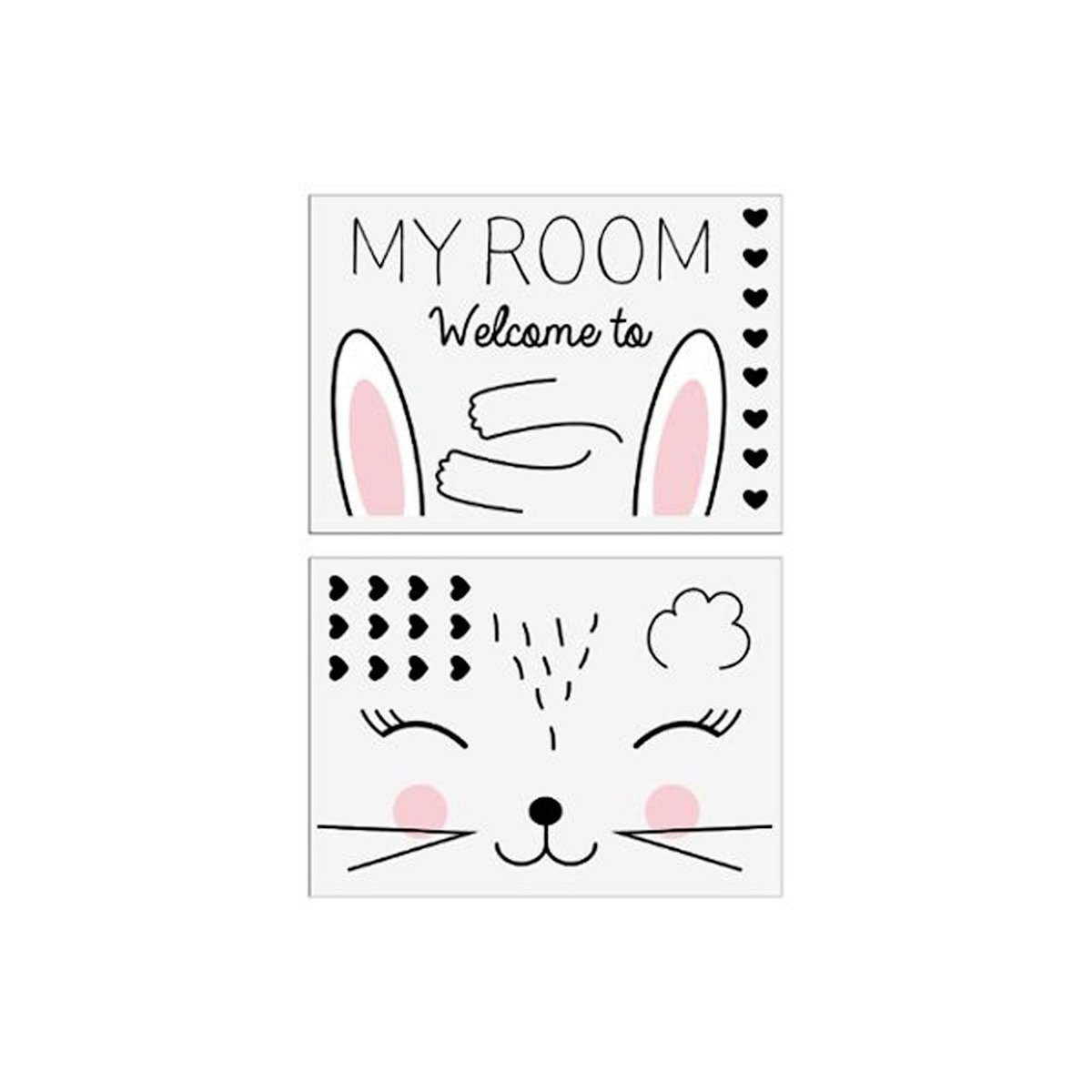 Stick'n Look Lot de 2 Stickers Kids  Lapin  50x70cm Noir