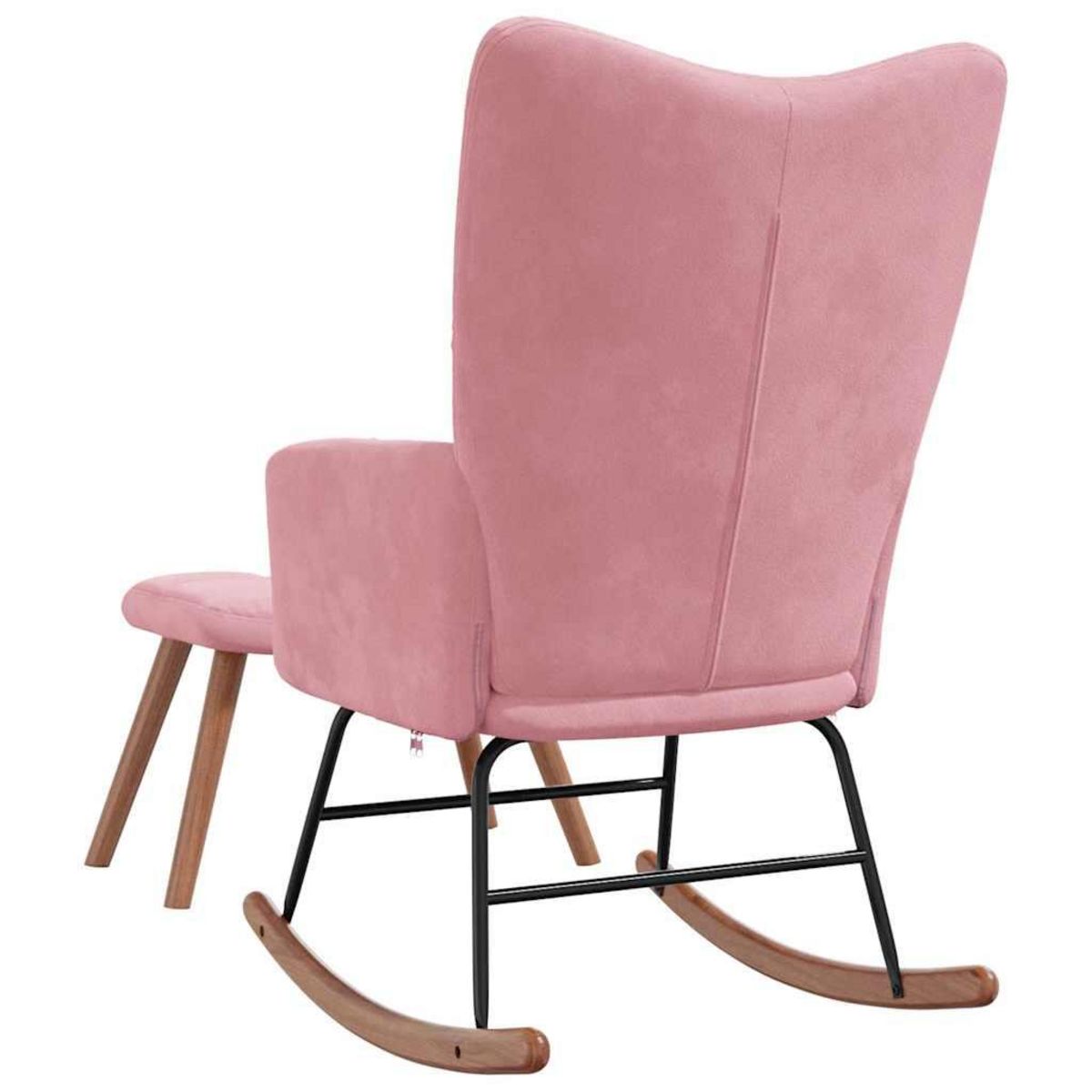 VIDAXL Chaise a bascule avec repose-pied Rose Velours