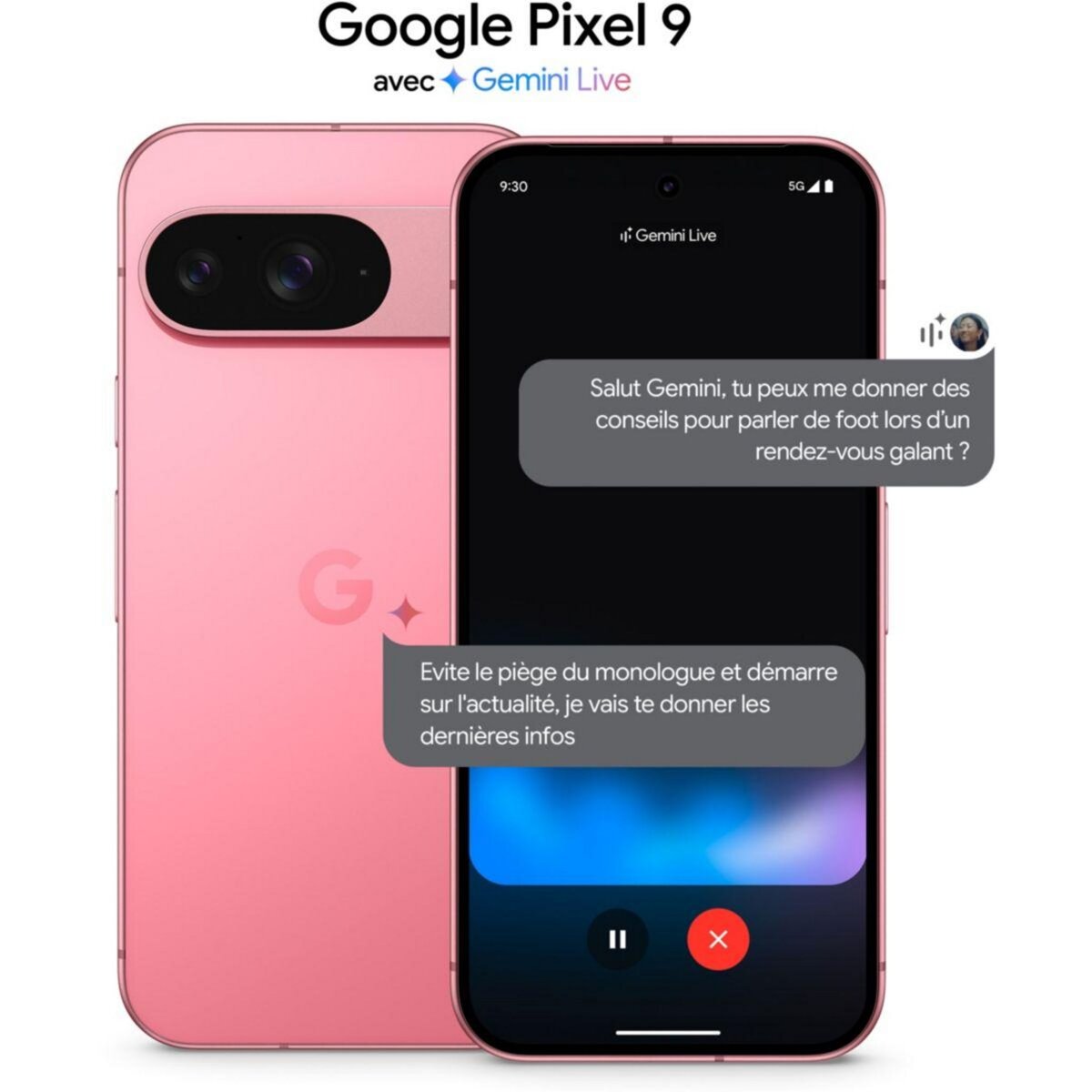GOOGLE Smartphone Pixel 9 Rose Pivoine 128Go