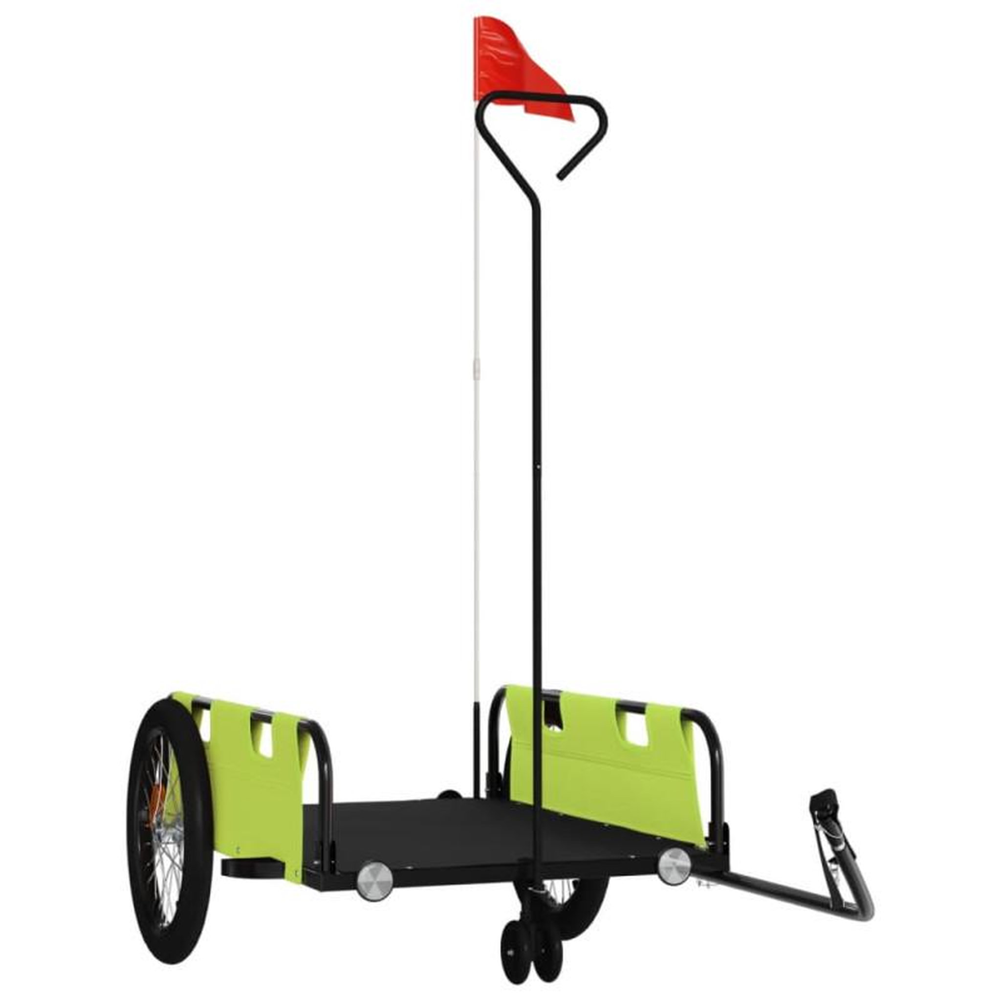 Voir la diapositive 2 : VIDAXL Remorque de vélo vert et noir tissu oxford et fer