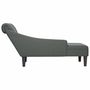 Voir la diapositive 5 : VIDAXL Fauteuil long avec coussin et accoudoir droit gris fonce tissu