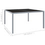 Voir la diapositive 5 : VIDAXL Table de jardin 130x130x72 cm Gris Acier et verre