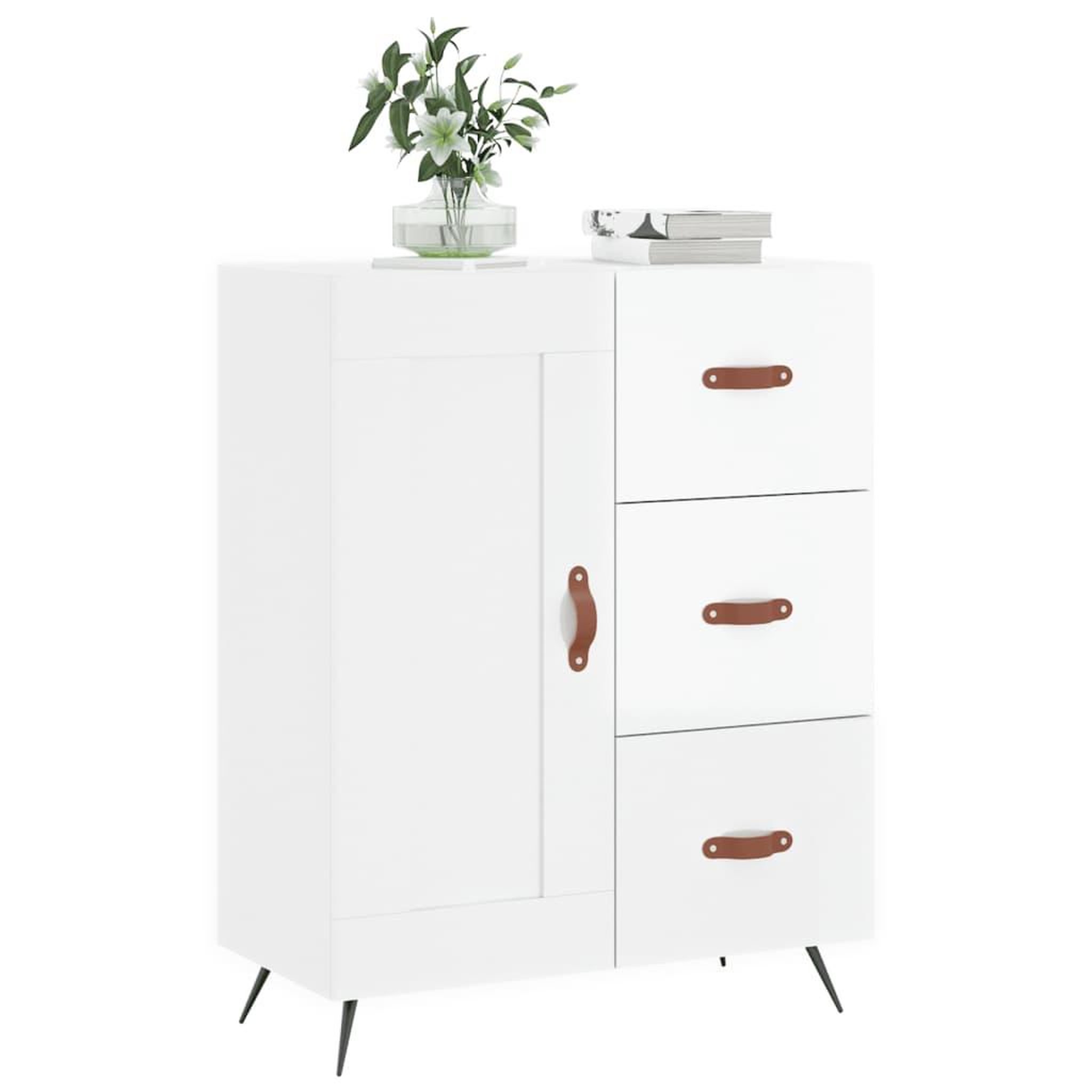 Voir la diapositive 3 : VIDAXL Buffet Blanc brillant 69,5x34x90 cm Bois d'ingenierie